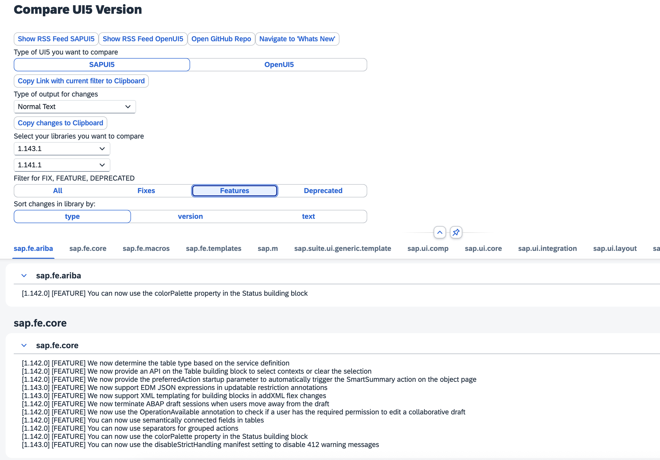UI5 Lib Diff - Compare UI5 Versions