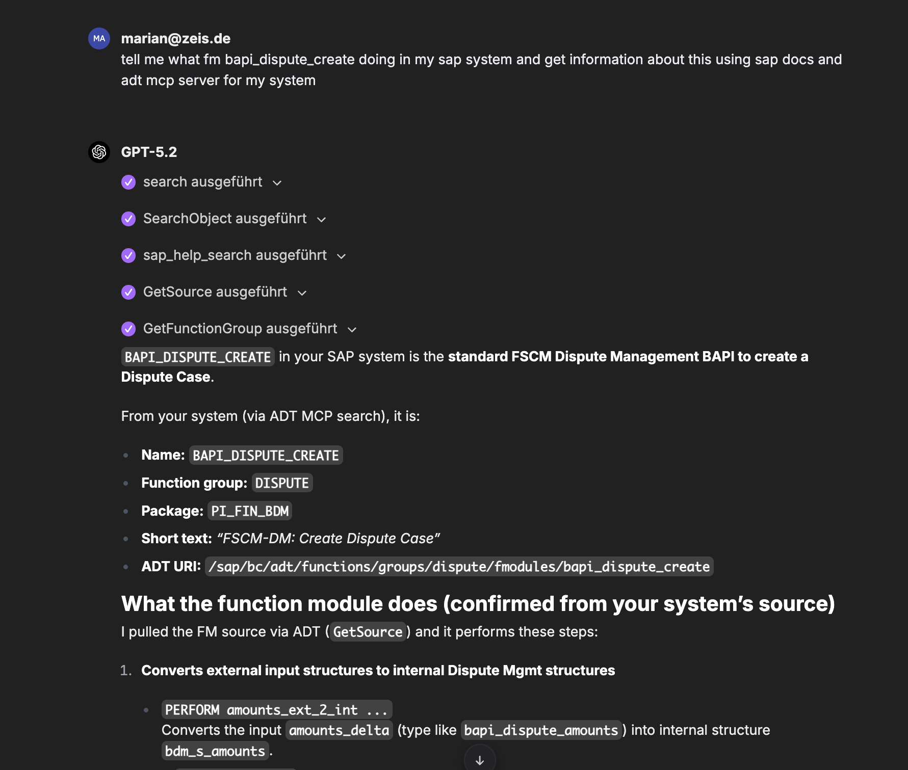 Researching SAP System